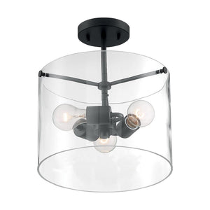 3 Light 120 volt Matte Black Ceiling Light Fixture 1