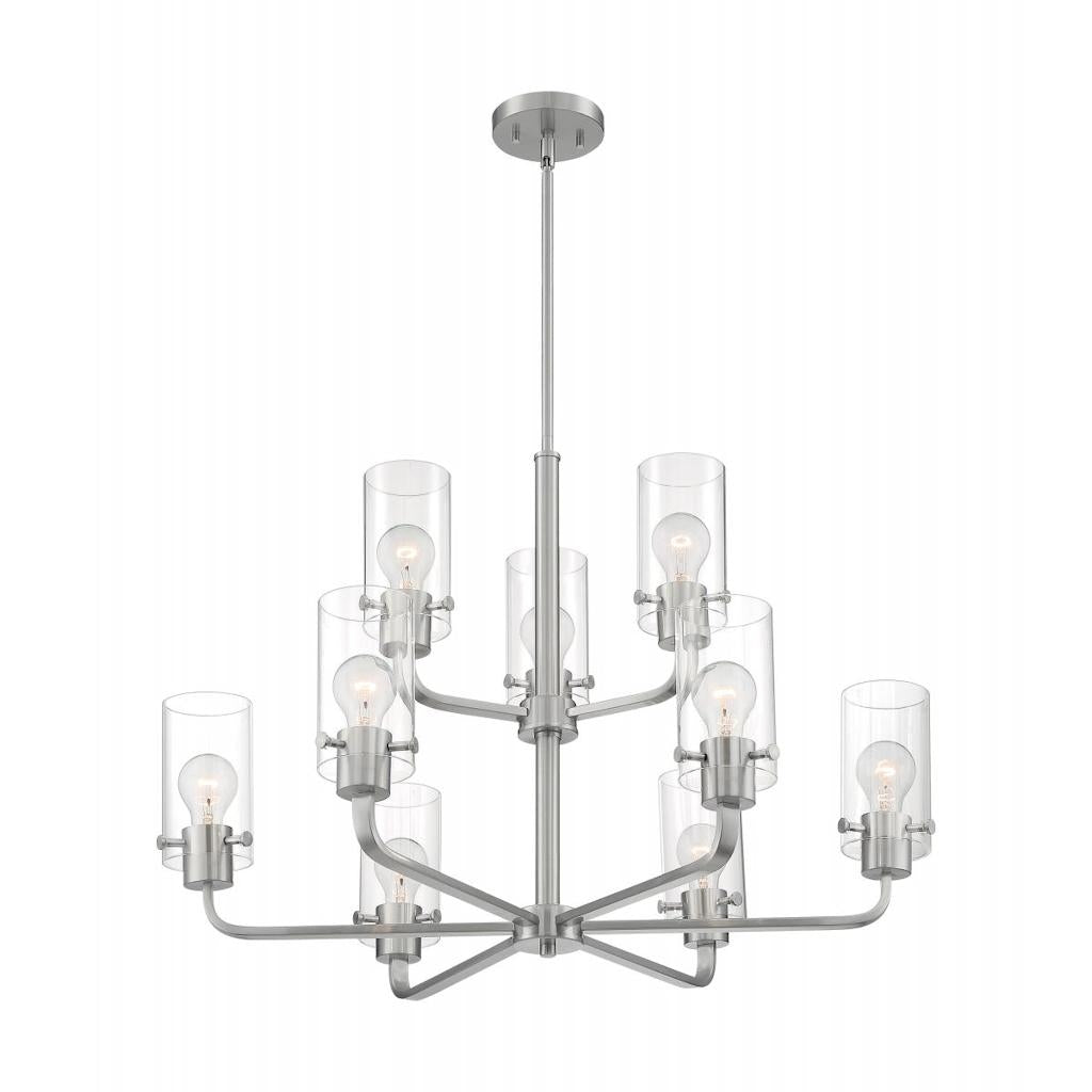 9 Light 120 volt Brushed Nickel Chandelier 1