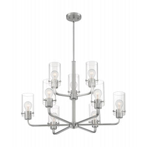 9 Light 120 volt Brushed Nickel Chandelier 1