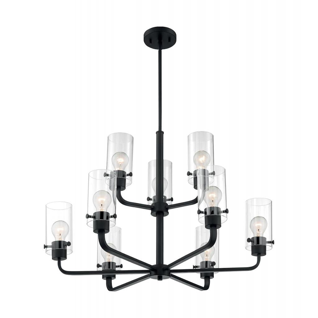 9 Light 120 volt Matte Black Chandelier 1