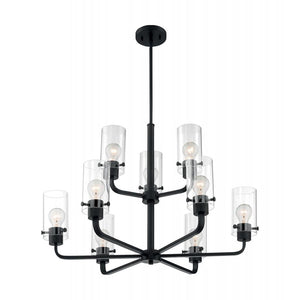 9 Light 120 volt Matte Black Chandelier 1