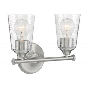 2 Light 120 volt Brushed Nickel Vanity Light Fixture 1