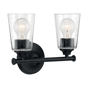 2 Light 120 volt Matte Black Vanity Light Fixture 1