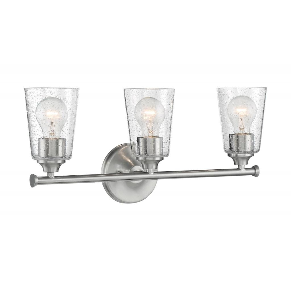 3 Light 120 volt Brushed Nickel Vanity Light Fixture 1