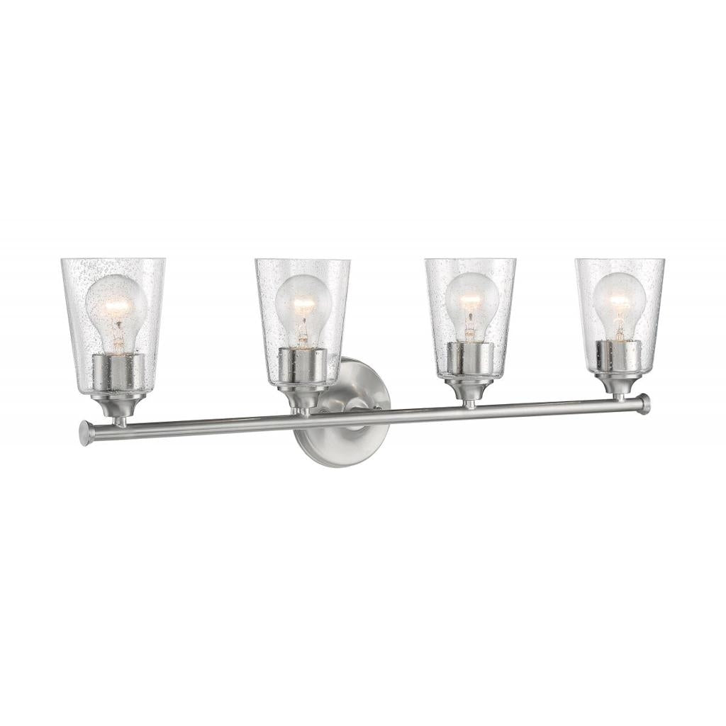 4 Light 120 volt Brushed Nickel Vanity Light Fixture 1