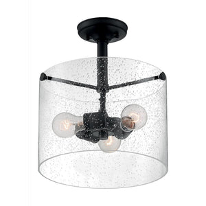 3 Light 120 volt Matte Black Ceiling Light Fixture 1