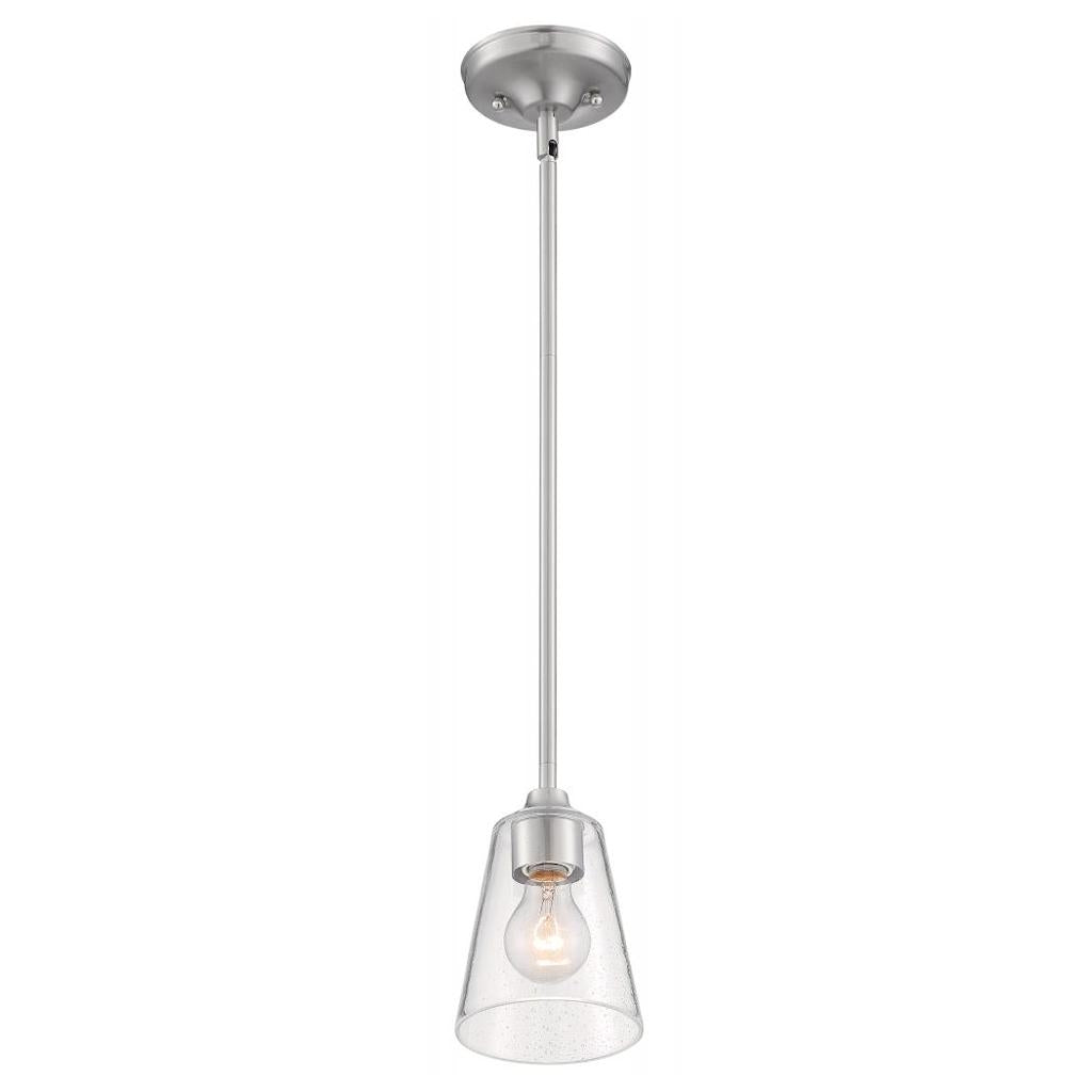 1 Light 120 volt Brushed Nickel Indoor Mini Pendant Light Fixture 1