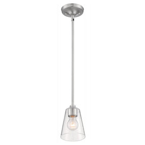 1 Light 120 volt Brushed Nickel Indoor Mini Pendant Light Fixture 1
