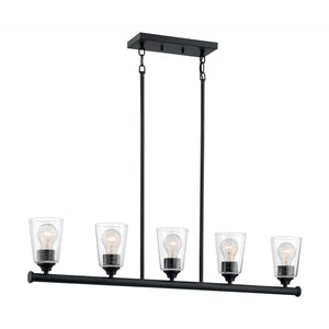 5 Light 120 volt Matte Black Island Pendant 1
