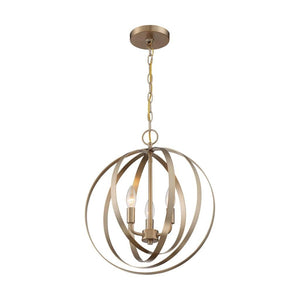 3 Light 120 volt Burnished Brass Pendant Light Fixture 1