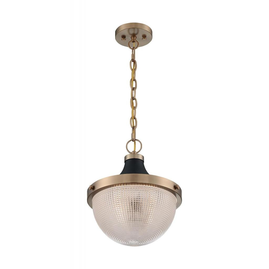1 Light 120 volt Burnished Brass with Black Accents Pendant Light Fixture 1