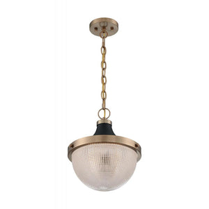 1 Light 120 volt Burnished Brass with Black Accents Pendant Light Fixture 1
