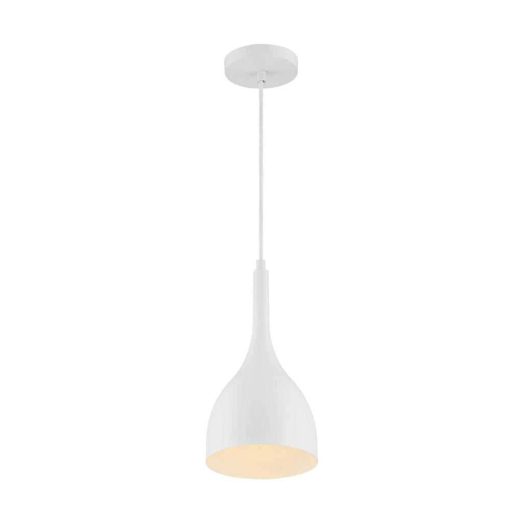 1 Light 120 volt Matte White Pendant Light Fixture 1