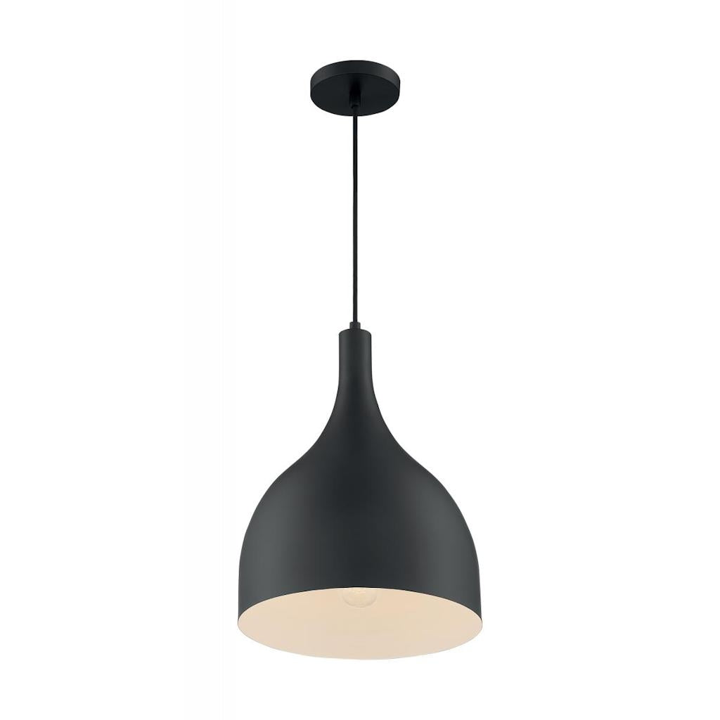 1 Light 120 volt Matte Black Pendant Light Fixture 1