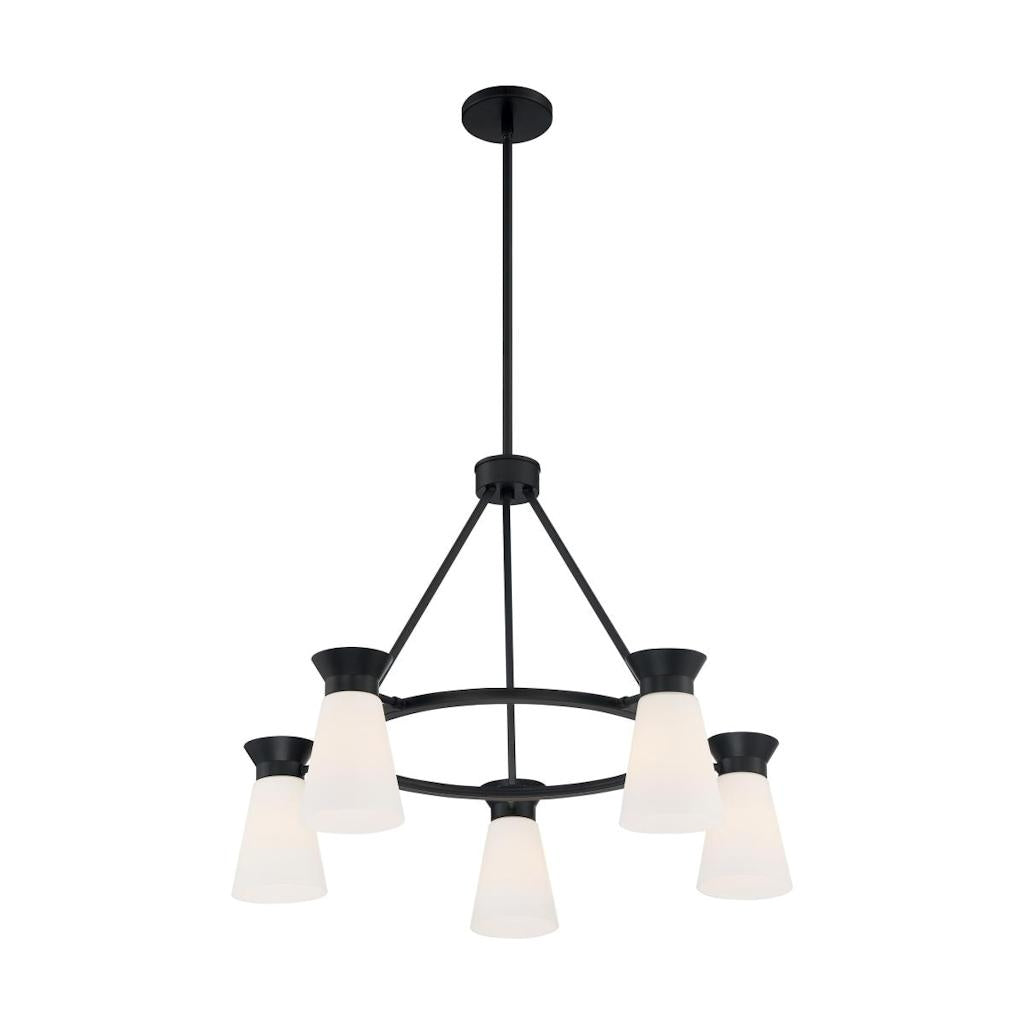 5 Light 120 volt Black Chandelier Light Fixture 1