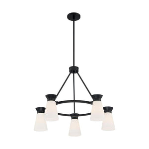 5 Light 120 volt Black Chandelier Light Fixture 1