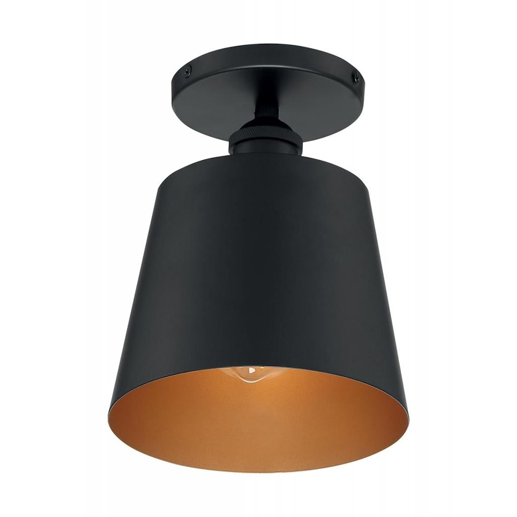 1 Light 120 volt Black with Gold Accents Ceiling Light 1