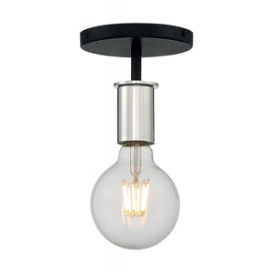 1 Light 120 volt Black with Polished Nickel Accents Ceiling Light 1