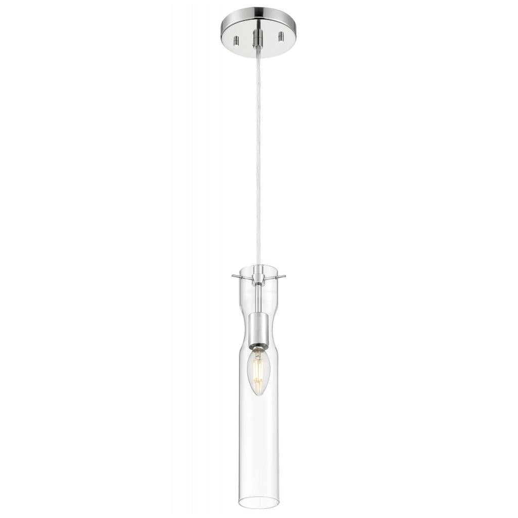 1 Light 120 volt Polished Nickel Indoor Mini Pendant Light Fixture 1