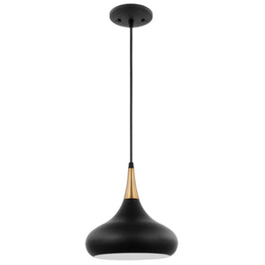 1 Lamp 10.6" 120 volt Matte Black/Burnished Brass Indoor Pendant Light Fixture 1