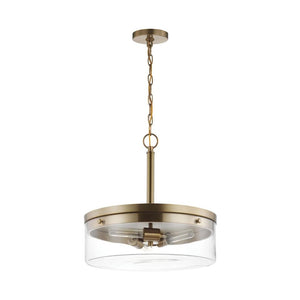 3 Lamp 17" 120 volt Burnished Brass Indoor Pendant Light Fixture 1