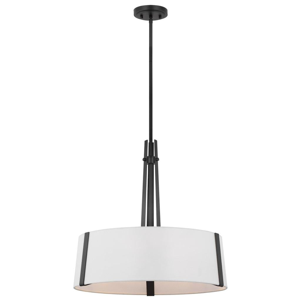 3 Lamp Black White Textile Fabric Indoor Pendant Light Fixture 1