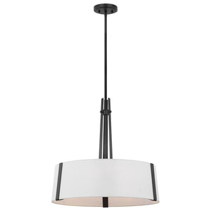 3 Lamp Black White Textile Fabric Indoor Pendant Light Fixture 1