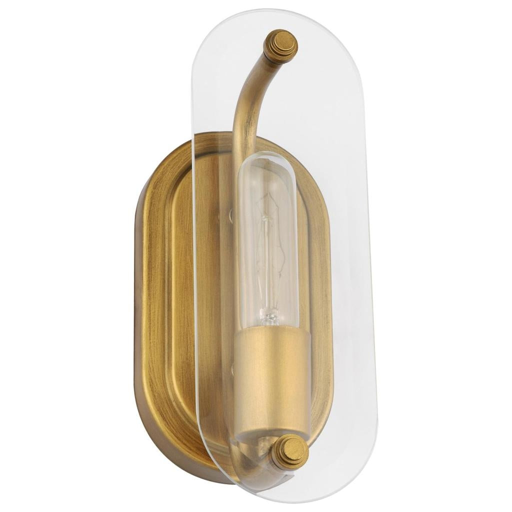 1 Lamp Natural Brass Clear Beveled Glass Indoor Vanity Light Fixture 1