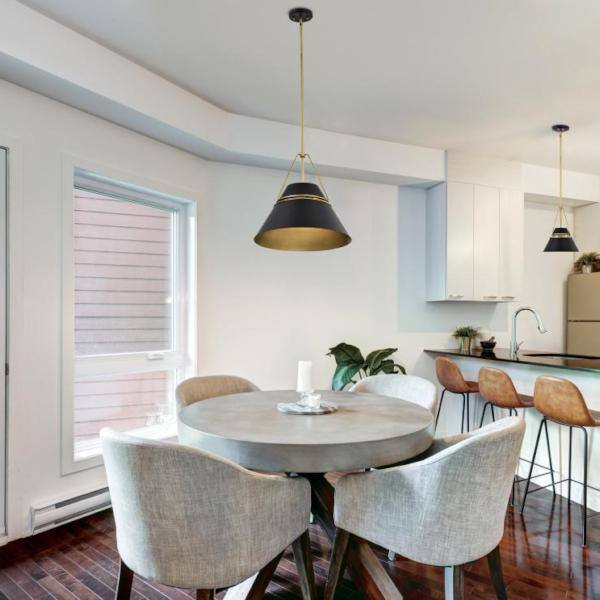 1 Lamp Matte Black Adina Pendant Light Fixture 2