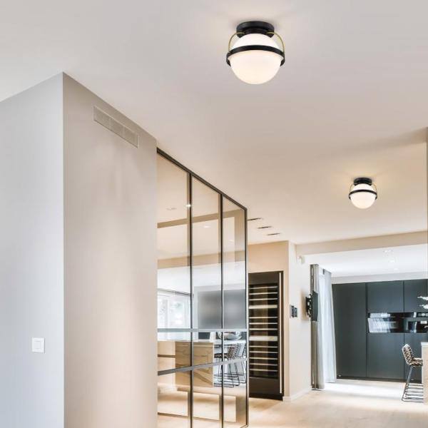 1 Lamp Matte Black Indoor Flush Mount Light Fixture 2