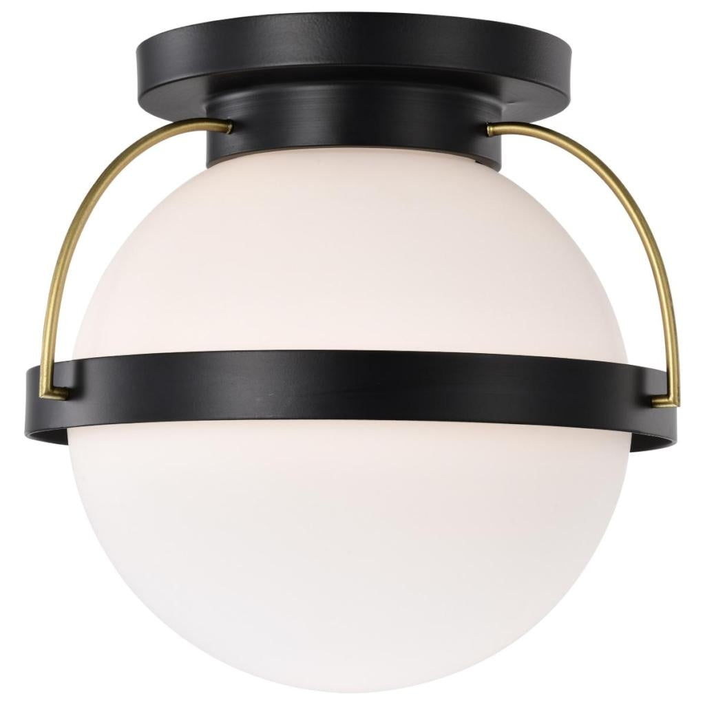 1 Lamp Matte Black Lakeshore Indoor Flush Mount Light Fixture 1