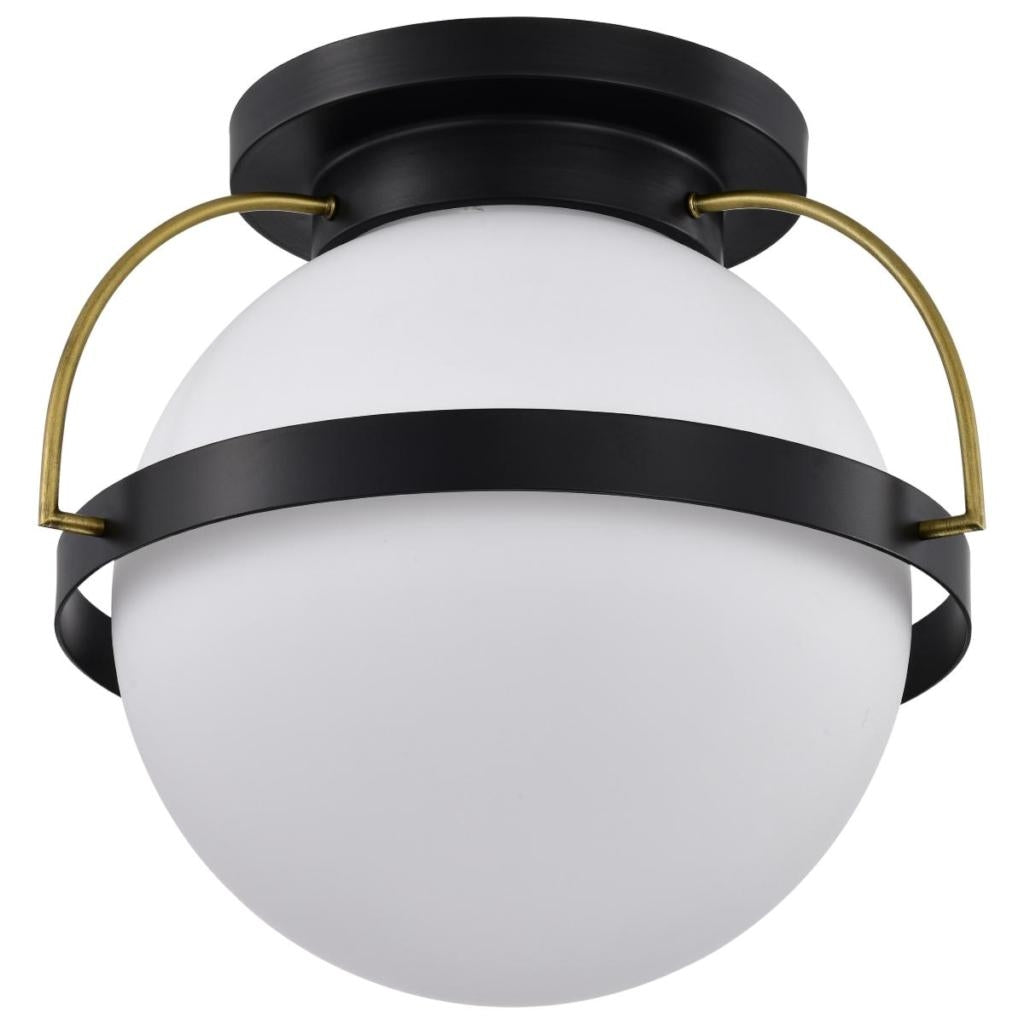 1 Light Matte Black Lakeshore Indoor Flush Mount Light Fixture 1