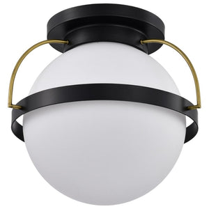 1 Light Matte Black Lakeshore Indoor Flush Mount Light Fixture 1