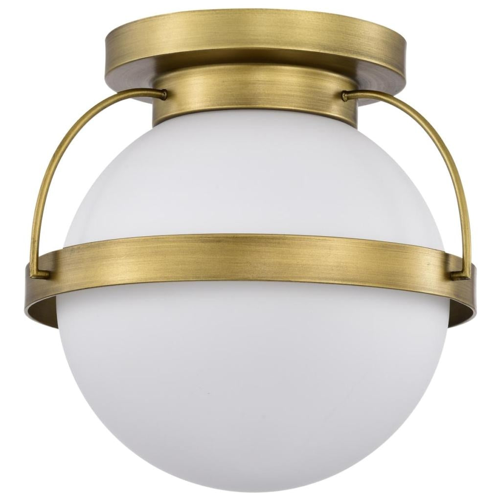 1 Light Natural Brass Lakeshore Indoor Flush Mount Light Fixture 1