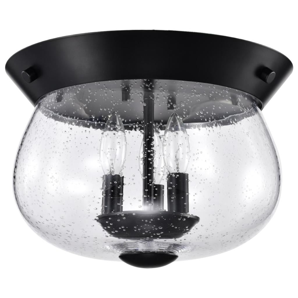 3 Light Matte Black Boliver Indoor Flush Mount Fixture 1