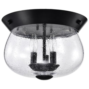 3 Light Matte Black Boliver Indoor Flush Mount Fixture 1
