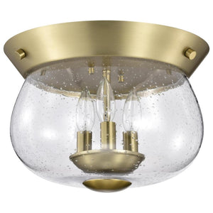3 Lamp Vintage Brass Boliver Indoor Flush Mount Light Fixture 1