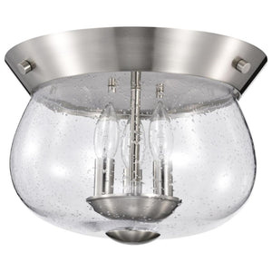 3 Light Brushed Nickel Boliver Indoor Flush Mount Light Fixture 1