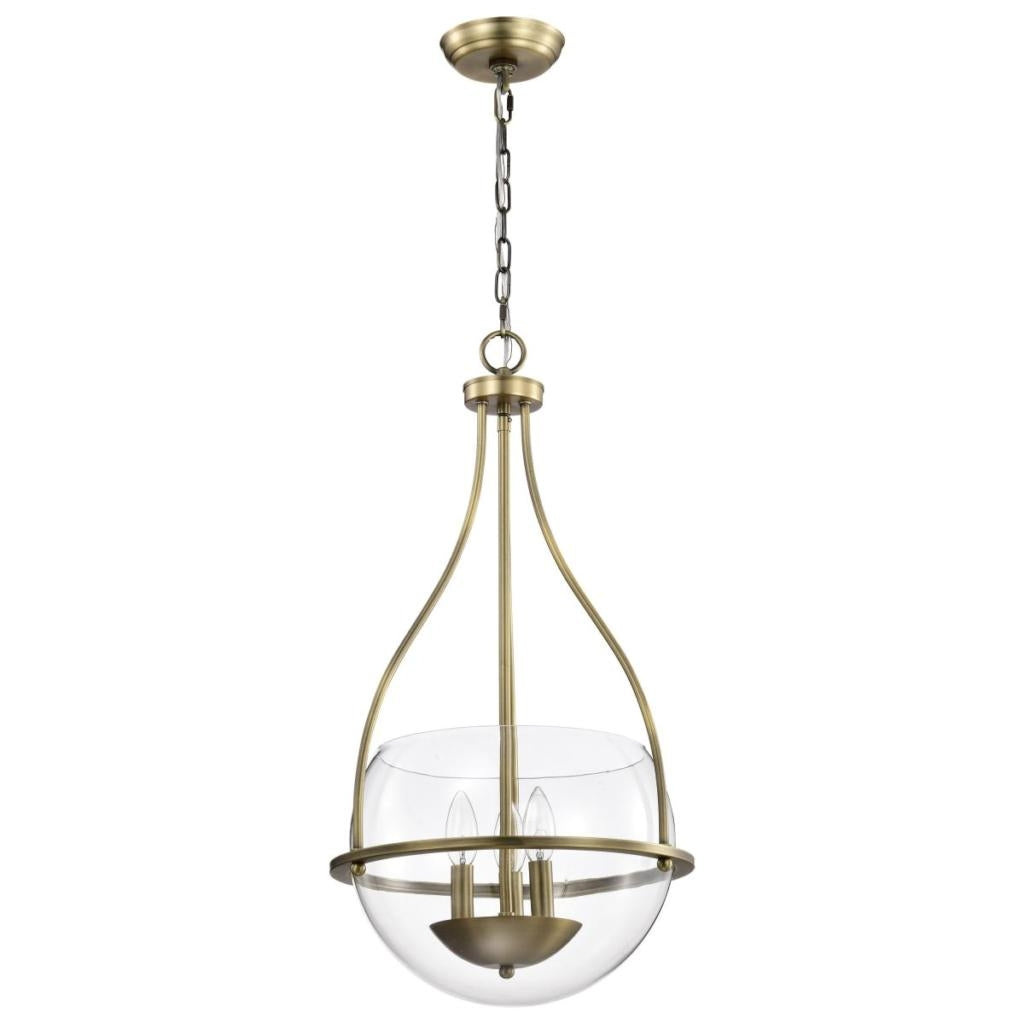 3 Light Vintage Brass Amado Indoor Pendant Light Fixture 1