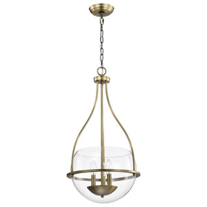 3 Light Vintage Brass Amado Indoor Pendant Light Fixture 1