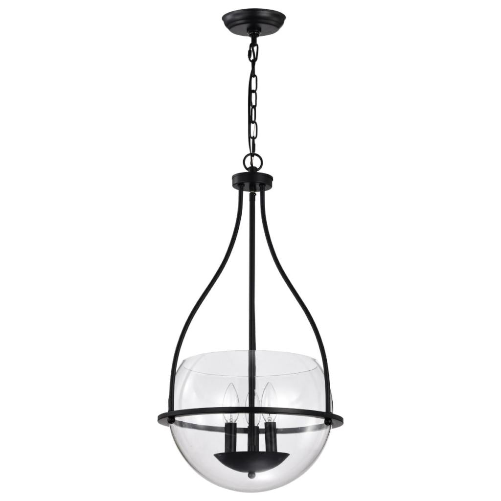 3 Light Matte Black Amado Indoor Pendant Light Fixture 1