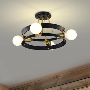 4 Lamp Matte Black Marsden Indoor Semi Flush Mount Light Fixture 2