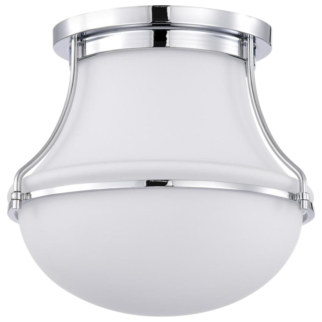 1 Light Polished Nickel Valdora Indoor Flush Mount Light Fixture 1