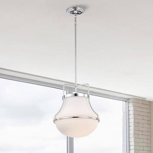 1 Light Polished Nickel Valdora Indoor Pendant Light Fixture 2