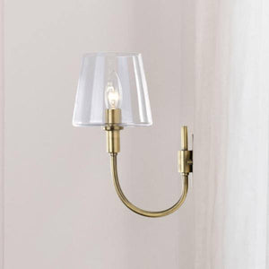 1 Light Vintage Brass Brookside Indoor Wall Sconce Light Fixture 2