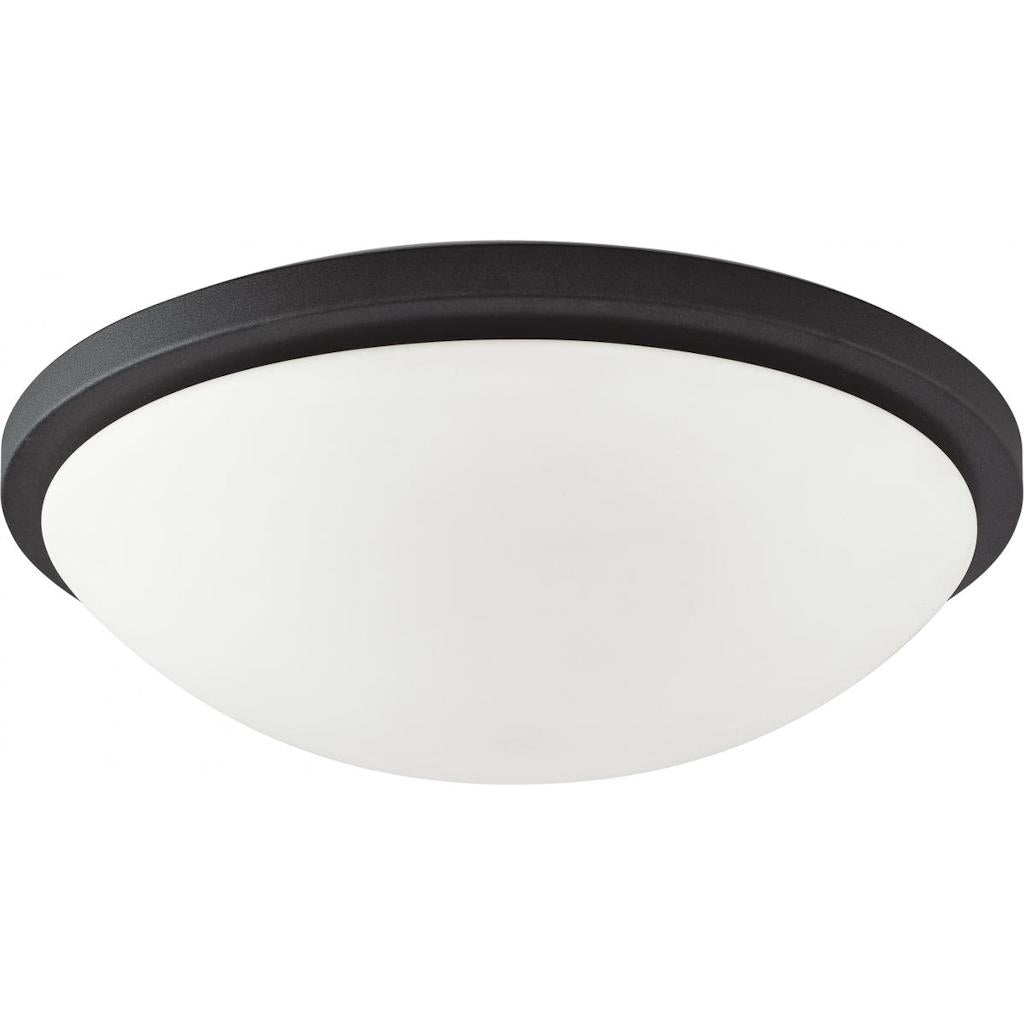 11" 18 watt 120 volt 3000K Matte Black Frosted Glass Shade Flush Mount 1