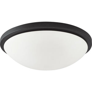 11" 18 watt 120 volt 3000K Matte Black Frosted Glass Shade Flush Mount 1