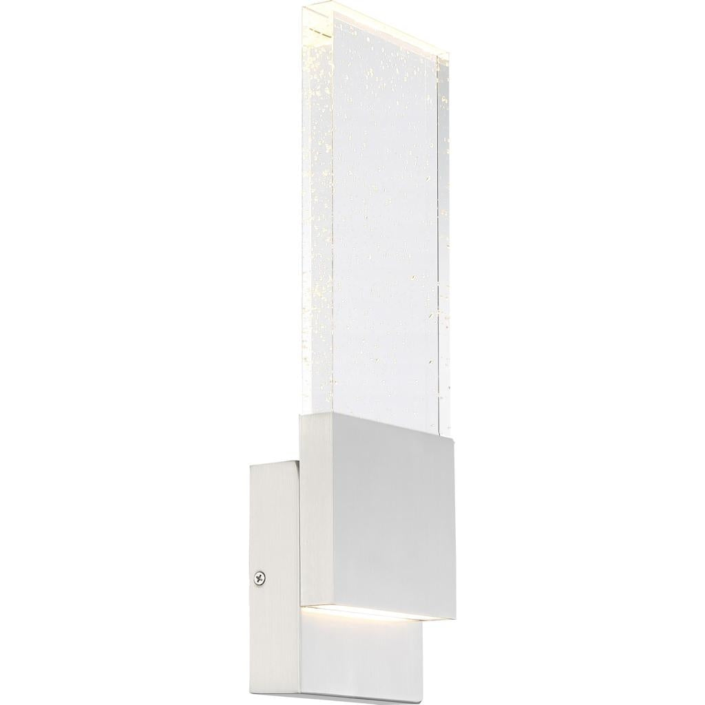 13 watt 120 volt 3000K Dimmable Polished Nickel Finish with Seeded Glass Shade LED Wall Sconce 1