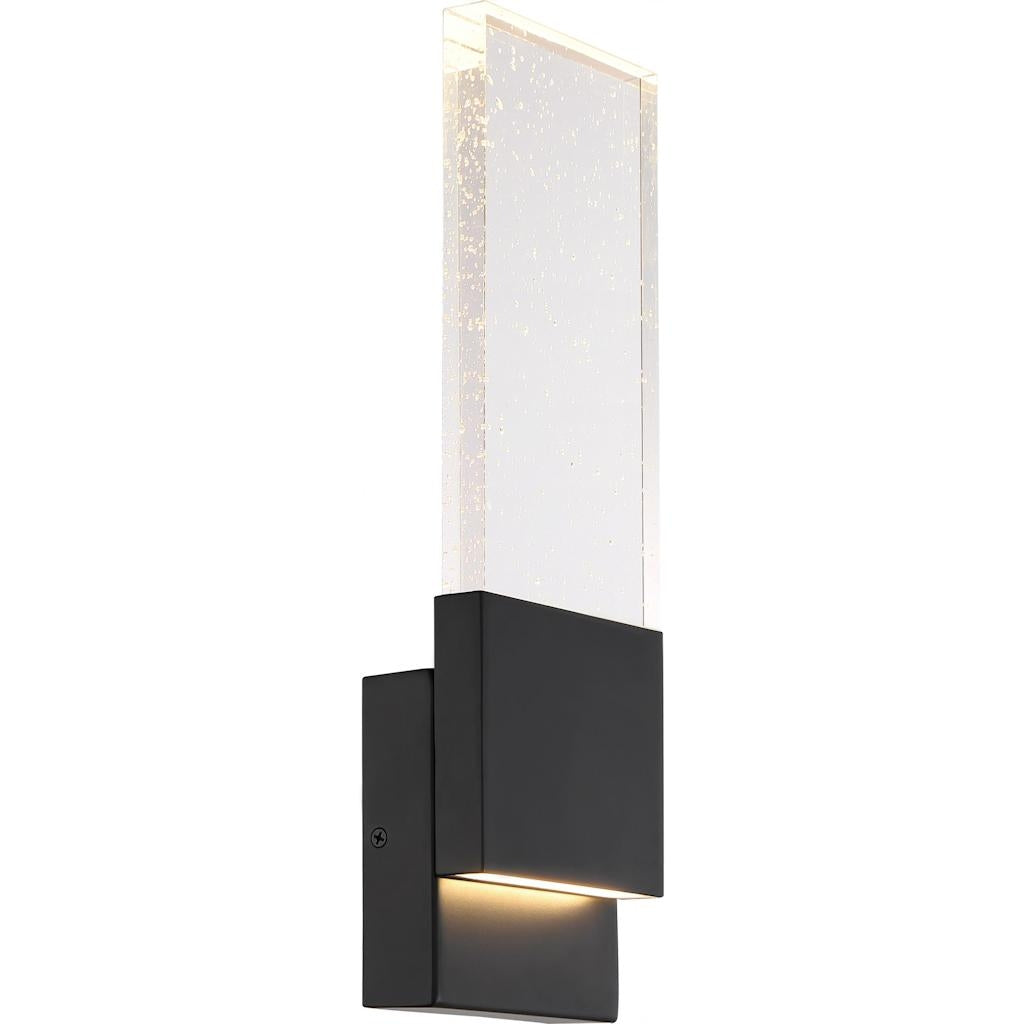 13 watt 120 volt 3000K Dimmable Matte Black Finish with Seeded Glass Shade LED Wall Sconce 1