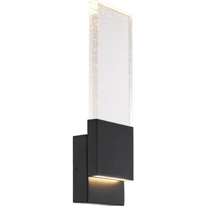 13 watt 120 volt 3000K Dimmable Matte Black Finish with Seeded Glass Shade LED Wall Sconce 1